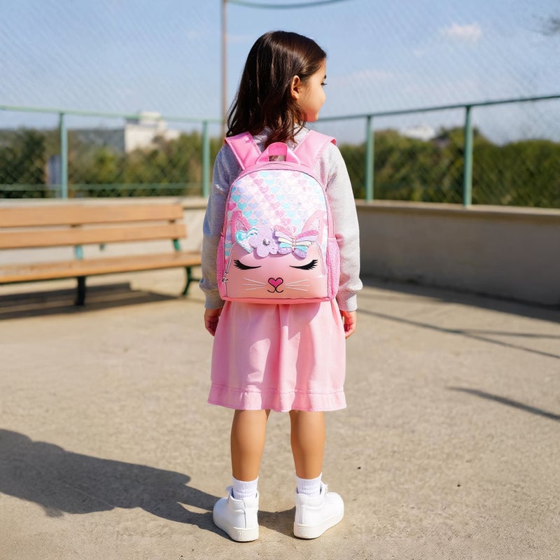OMG Backpack - Bella hearts daisy butterfly glitter-15.5In-2 Cnmprt (Pvc) Pink \ 31.115X10.16X39.37 - Image 3